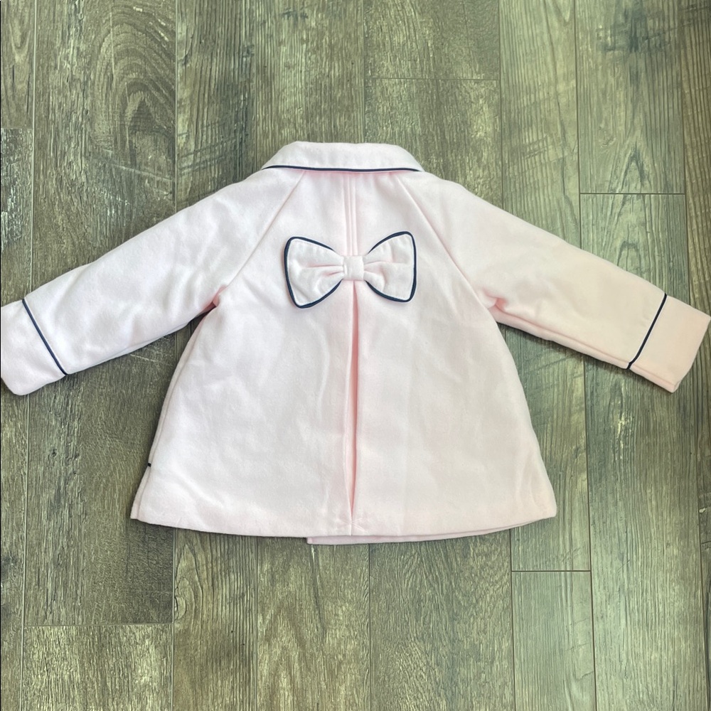 Little Me Light Pink Pea Coat with Navy Trim Size‎ 2t - Picture 5 of 6